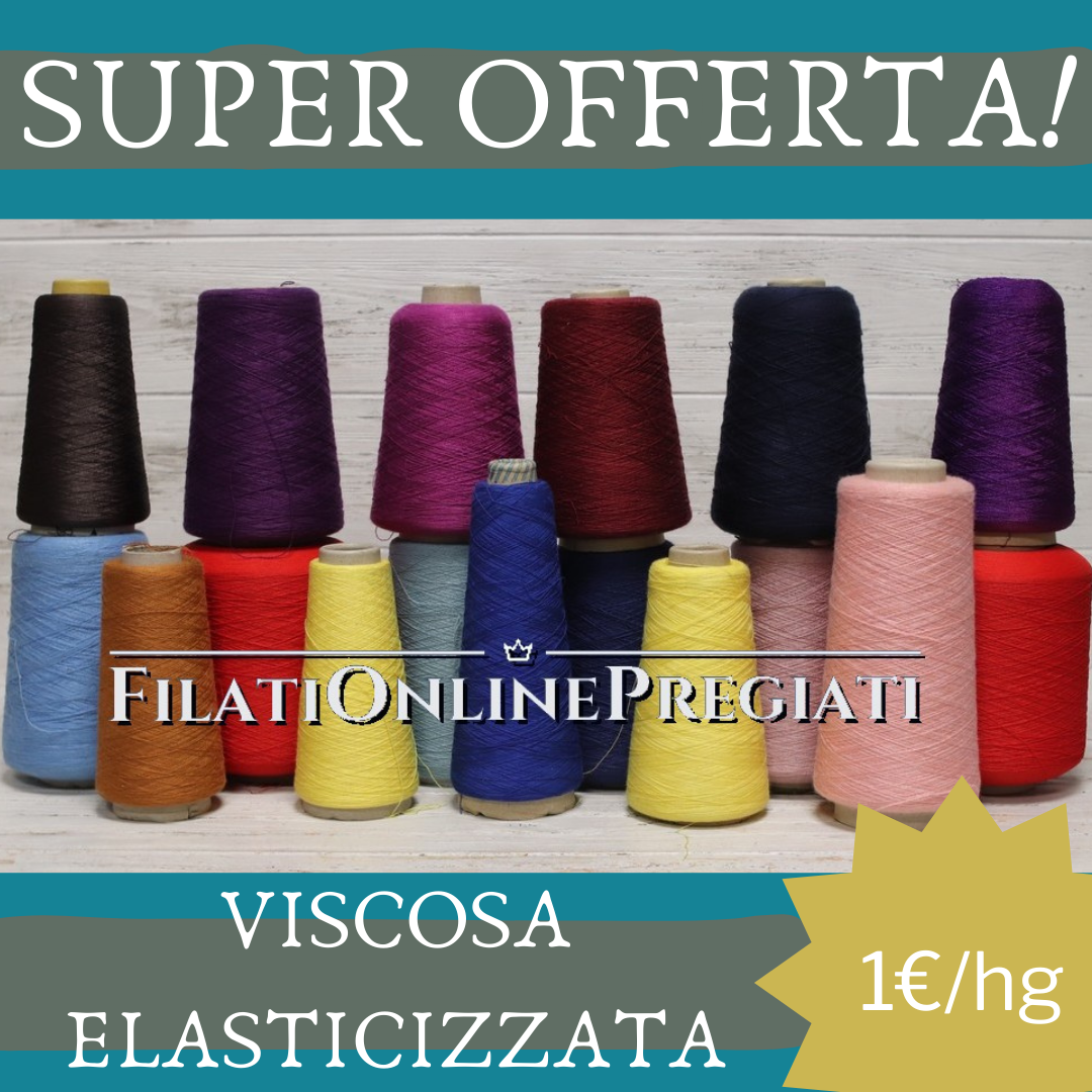ST223 stock filati in viscosa elasticizzata vari colori 1€/hg